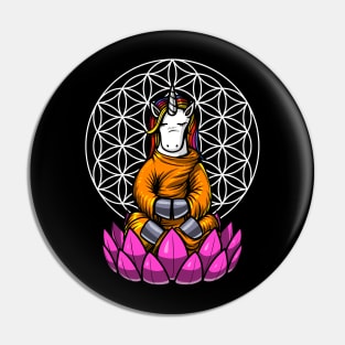 Unicorn Buddha Zen Yoga Meditation Flower Of Life Pin