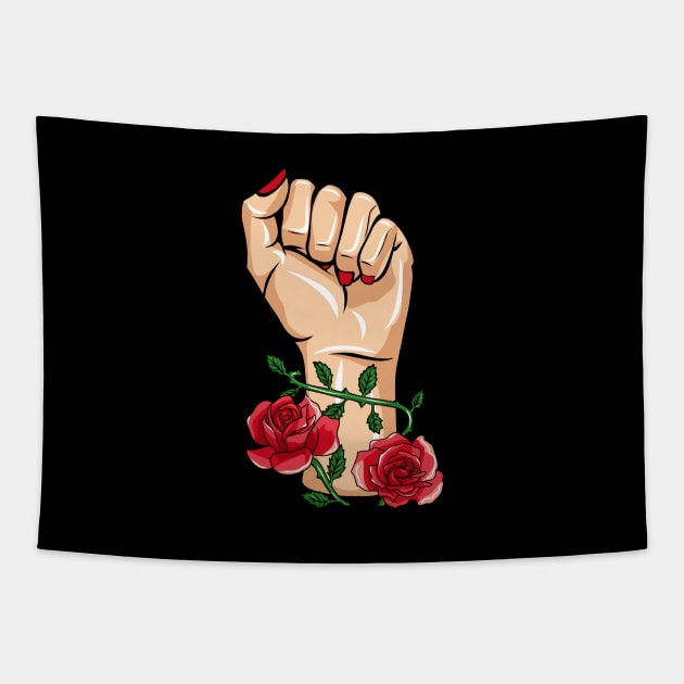 Feminism Fist! Tapestry by sparkling-in-silence