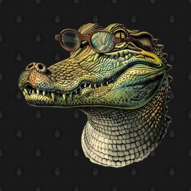 Gator Geek: The Wise-Guy Reptilian Tee by Carnets de Turig