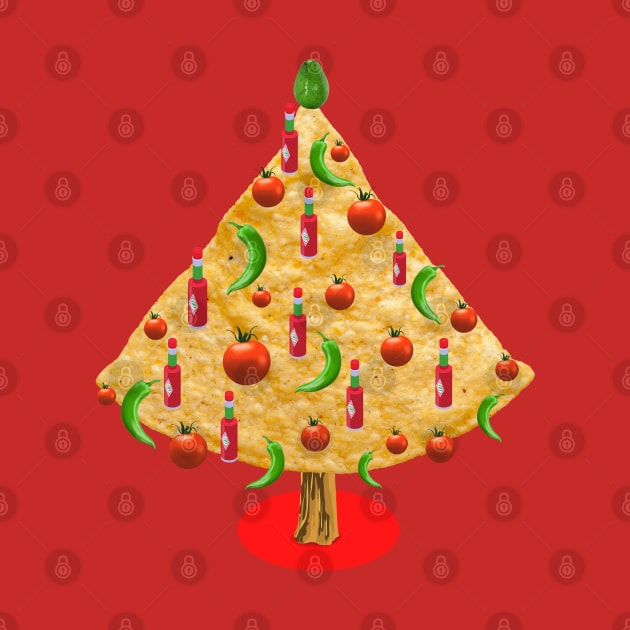 Spicy CHIPMas Tree - Jalapeno, Tomato, Peppers, and Avocado by TJWDraws