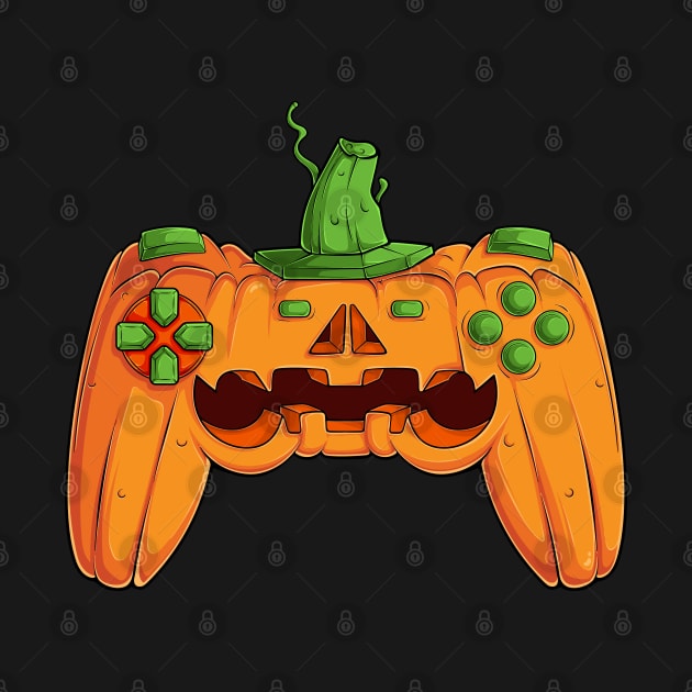 Video Games Gaming Gamer Halloween Pumpkin Controller by ARTISTORIA