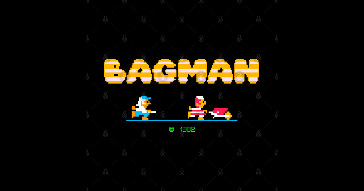 Mod.2 Arcade Bagman Video Game Arcade Bagman Sticker TeePublic