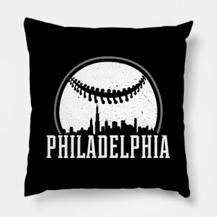 Philadelphia Cityscape Baseball Pillow