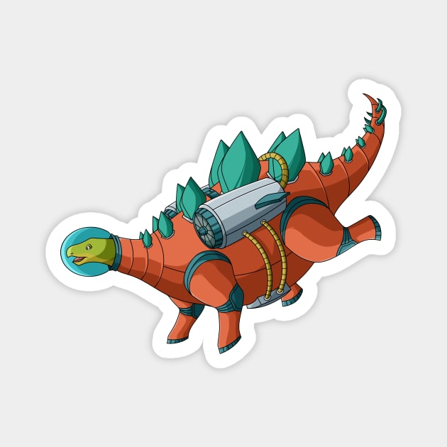 Stegosaurus Dinosaur Astronaut Magnet by Kanvasdesign