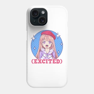 Cute Excited Anime Girl Funny Excited Face Phone Case