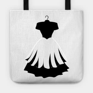 black and wight dress Tote