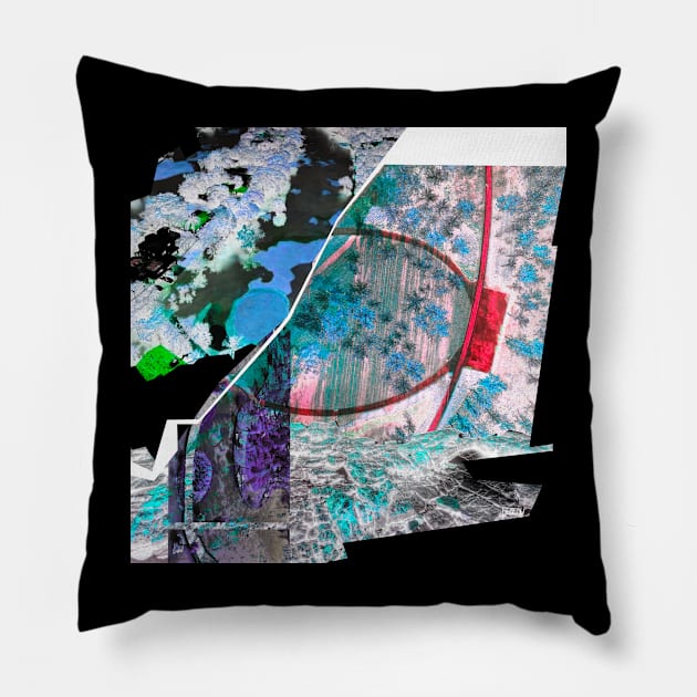 big wetland city urban collage photo art ecopop in nature landscape black & white vector Pillow by jorge_lebeau