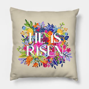 He Is Risen Floral Pillow