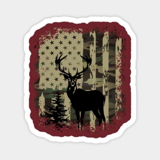 Camo US Flag Deer Elk Buck Camoflage Hunting Hunter Dad Magnet