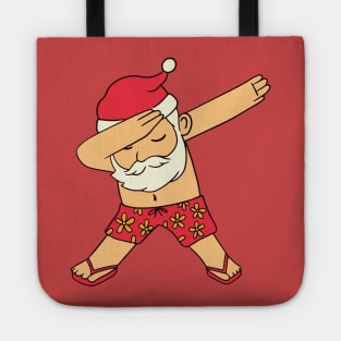 Dabbing Summer Santa Claus Cartoon Tote