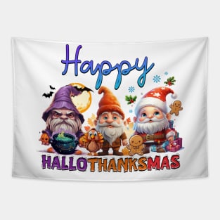 Happy Hallothanksmas Gnomes #6 Tapestry