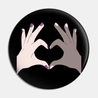 Hands Making Heart Shape Love Sign Language Valentine's Day Pin