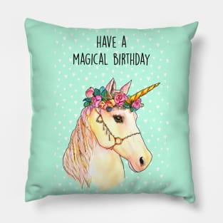 Magical Unicorn Birthday Pillow