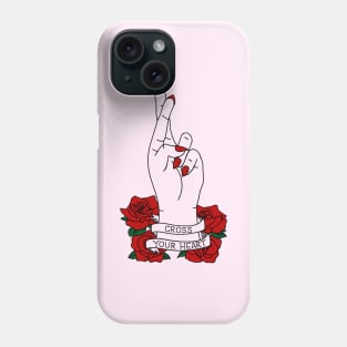 Cross Your Heart Tattoo Hand Roses Phone Case