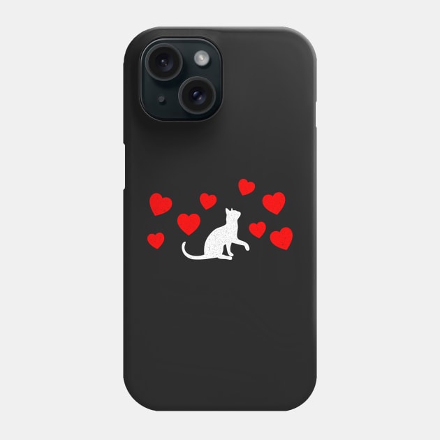 Valentine Cat Catching Hearts Phone Case by BraaiNinja