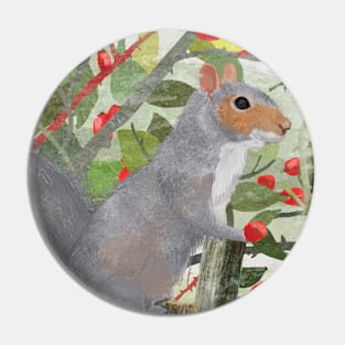 Grey Squirrel Pin