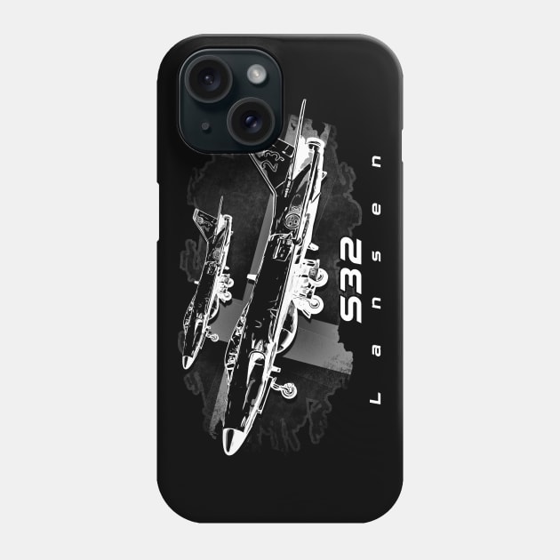 Saab 32 Lansen Swidish plane Phone Case by aeroloversclothing