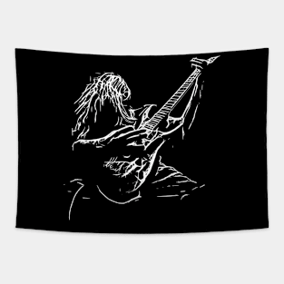 Metal Guitarist line art Tapestry