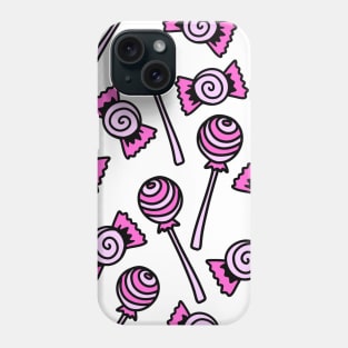 Pink Valentine Lollipops and Hard Candies, made by EndlessEmporium Phone Case