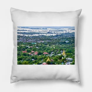 View over Irrawaddy, Mandalay. Pillow