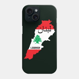 Lebanon flag & map Phone Case