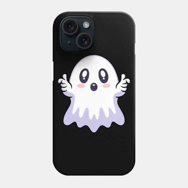 Cute Ghost with thumbs up Phone Case by Word and Saying