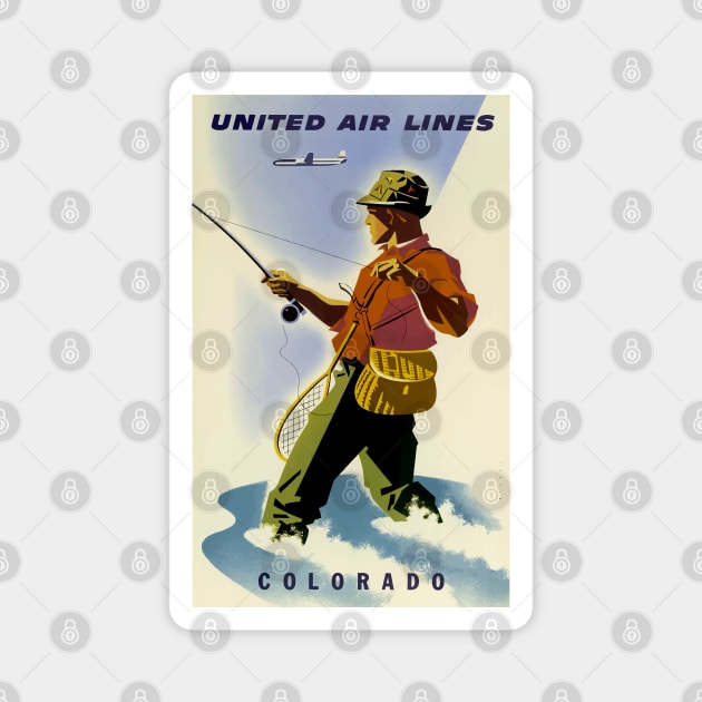 Colorado - Vintage Travel - United Airlines Magnet by Culturio