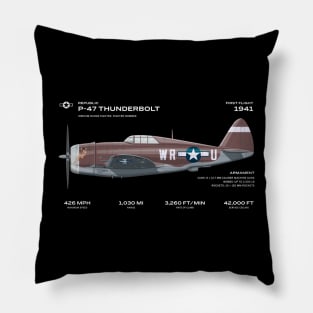 ww2 fighter plane Republic p-47 thunderbolt Pillow