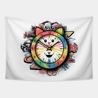 Tie Dye Cat Tapestry