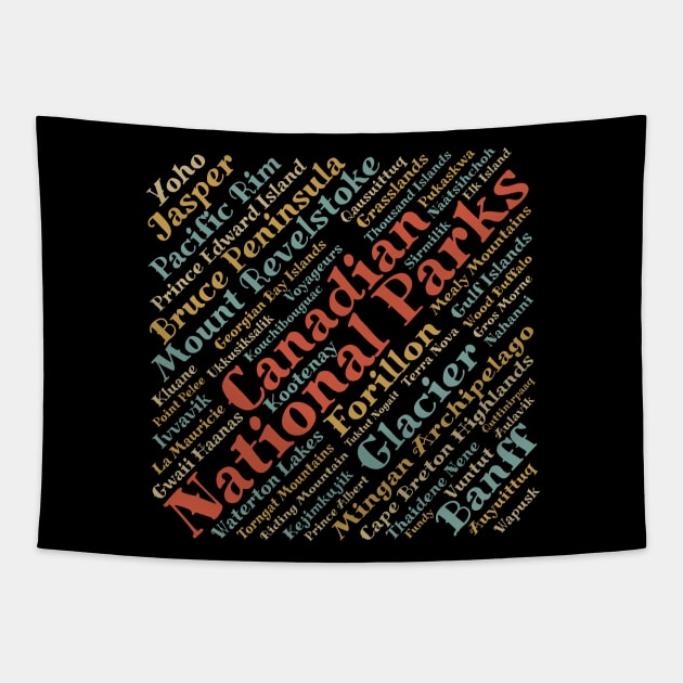 Canadian National Parks List Tapestry by Pine Hill Goods