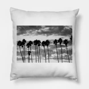 Palm Trees Against Cloudy Sky Santa Barbara Pillow