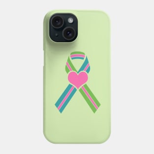 Metastatic Breast Cancer Ribbon with Big Heart Phone Case