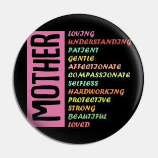 MOTHER Meaning Shirt I Love Mom Mothers Day Pin