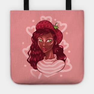 Black Girl Strawberry Cake Dreadlocks Tote