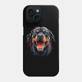 A bold t-shirt design featuring a close-up of a Rottweiler Dog's head Phone Case