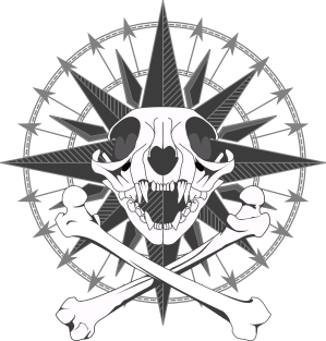 Cat Skull Compass Rose Magnet