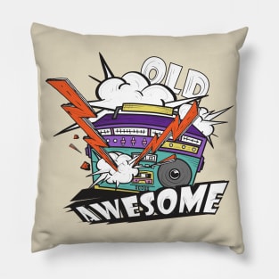 Retro Awesome Music radio hand drawn Pillow