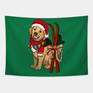 Christmas labrador puppy Tapestry