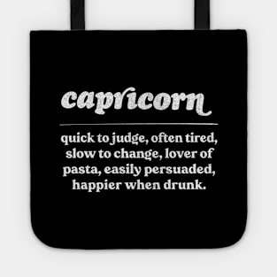 Capricorn Zodiac Symbol //// Humorous Gift Design Tote