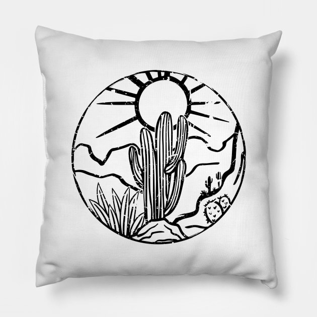 Desert Arizona Landscape Scene Cactus Pillow by HiDearPrint