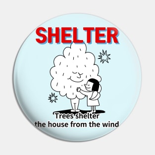 shelter ,Trees shelter  the house from the wind. Pin