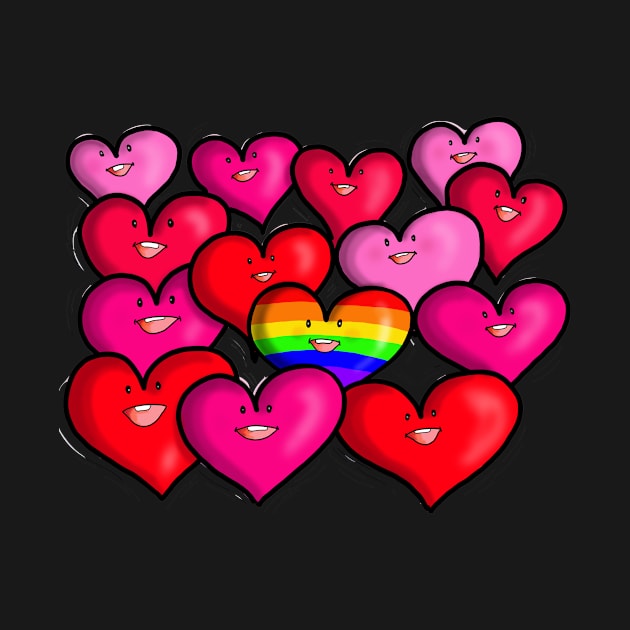 Cheerful Happy Smiling Hearts LGBTQ by Nalidsa