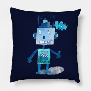 Robot blue Pillow