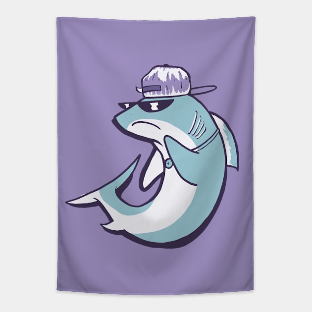 cool shark Tapestry by ArtStopCreative