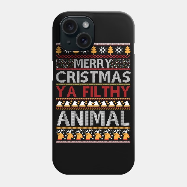 Merry Christmas Ya Filthy Animal Phone Case by MZeeDesigns