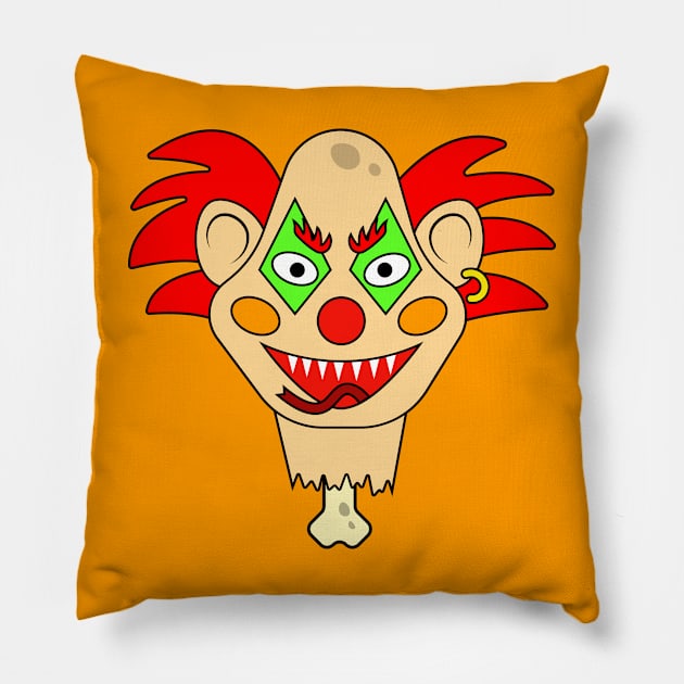 Evil clown Pillow by leto Hi