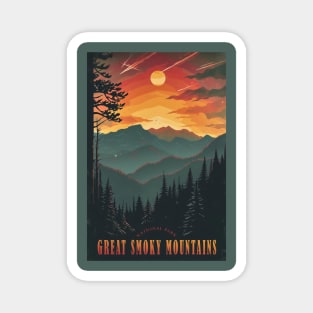 Great Smoky Mountains national park travel poster Magnet