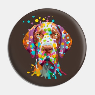 Pointer Dog Pointy Dotted Design Pin