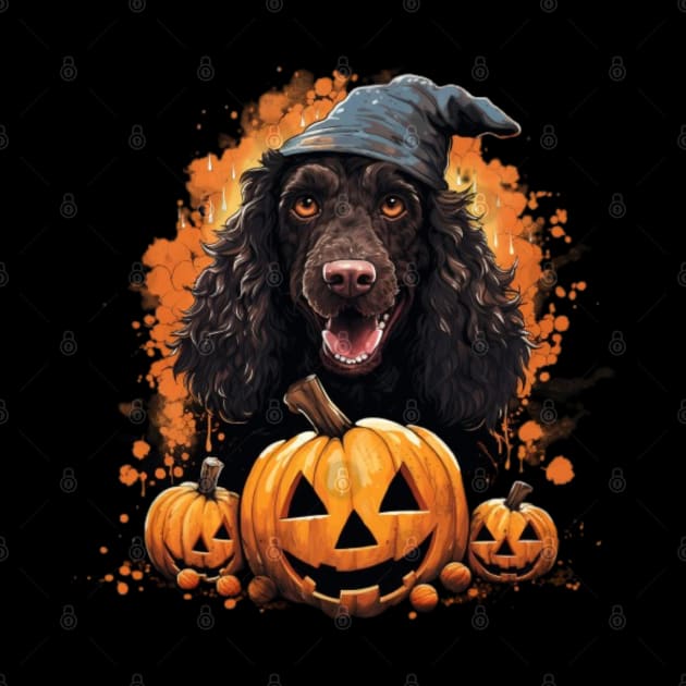 Irish Water Spaniel Dog Halloween by NatashaCuteShop