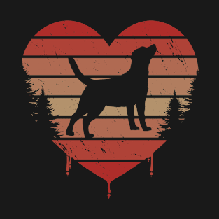 Cute Red Vintage Heart Labradors Valentine day Love Gift Idea T-Shirt